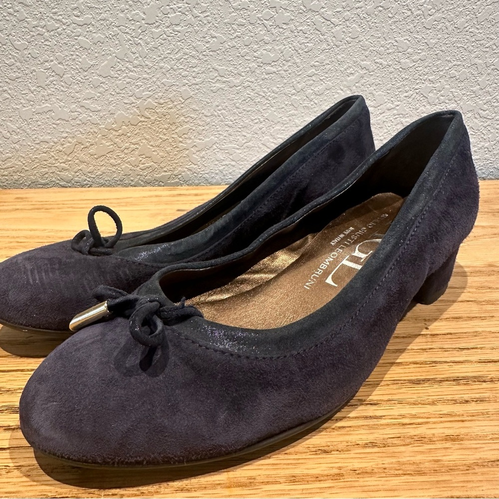 AGL Kristin‎ Suede Block Heels in Navy Blue Womens Size 37/US 7